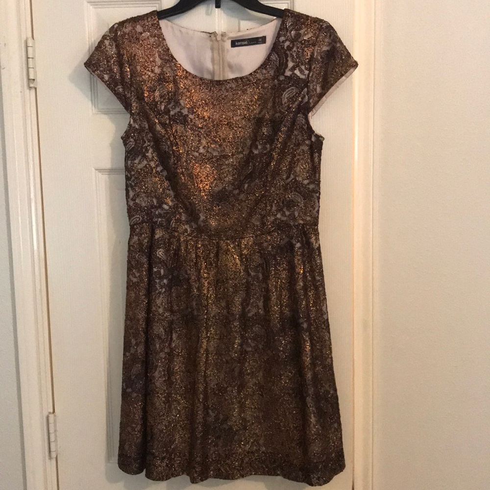 Kensie bronze floral dress